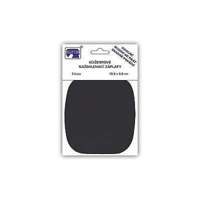 Nažehlovací záplata koženková 11x10 cm 2 ks v balení černá – Zboží Mobilmania