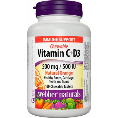 Webber naturals C+D3 500 mg/500 IU 200 tablet natural orange – Hledejceny.cz
