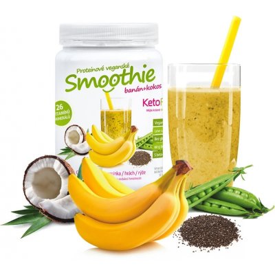 KetoFit Veganské smoothie proteinové banán-kokos 300 g - 10 porcí