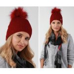 Fashionweek dámská zimní čepice s bambulí ZIZI33/V7 vínově – Hledejceny.cz