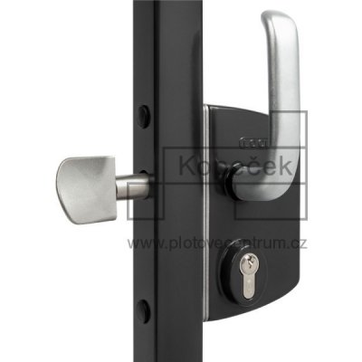 Průmyslový zámek pro posuvnou bránu LOCINOX LSKZ U2 | pro hranatý profil 80 mm | černá RAL 9005