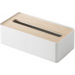 YAMAZAKI Zásobník na papírové ubrousky Rin 7730, kov/dřevo, bílý – Zboží Mobilmania
