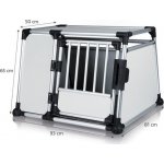 Trixie Transportní klec hliníkový rám pevné panely L 93 x 65 x 81 cm – Sleviste.cz