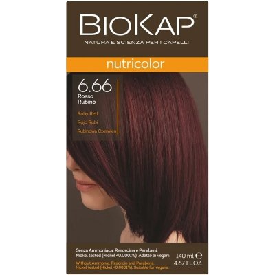 Biokap NutriColor barva na vlasy Červený rubín 6.66 – Zboží Mobilmania