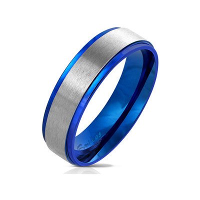 Šperky4U Modrý ocelový prsten matný OPR0075 6 – Zbozi.Blesk.cz