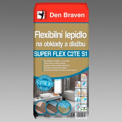 Den Braven lepidlo na obklady SUPER FLEX C2TES1 25kg šedá od 459 Kč -  Heureka.cz
