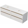 Koupelnový nábytek Emmy Design EMMY 160 cm bílá/dub se čtyřma zásuvkami, pro umyvadla na desku (A0536/H3730 ST 10)