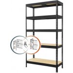 Kovona Regál Praktik 1800 x 900 x 450 mm 5 polic černý – Zboží Dáma