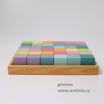Grimm's čtverec krychle pastelová 36 ks – Zboží Dáma
