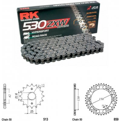 RK Racing Chain Řetězová sada Yamaha FZS 600 Fazer, SP 98-03 | Zboží Auto