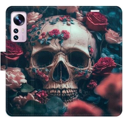 Pouzdro iSaprio flip Skull in Roses 02 Xiaomi 12 / 12X