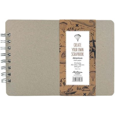 Drasca Art EOOD Album kroužkové Scrapbook Adventure kraft 300g/m2, 12 listů A4 – Zboží Mobilmania