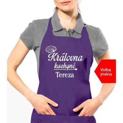 Kariban HobbyTriko Zástěra pro ženy se jménem Královna kuchyně Fialová – Hledejceny.cz