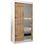 DobreSny York2 se zrcadlem zrcadlem 100 x 200 cm dub artisan / bílá – Sleviste.cz