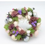 DECOLED Velikonoční věnec, 30 x 8 cm, fialové a růžové květy – Hledejceny.cz