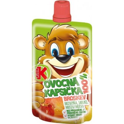 Kubík 100% ovoc.kapsička broskev mrkjablko 100 g