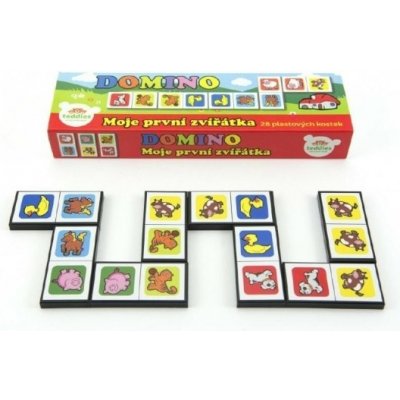 Domino Moje první zvířátka 28ks společenská hra v krabičce 21x6x3cm – Zboží Mobilmania