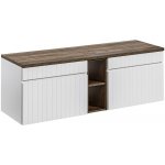 Comad Koupelnová skříňka pod deskové umyvadlo set Iconic White 140 bílá/dub sante fe vintage – Sleviste.cz