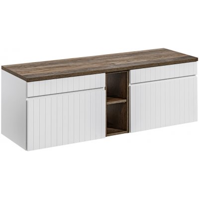 Comad Koupelnová skříňka pod deskové umyvadlo set Iconic White 140 bílá/dub sante fe vintage – Sleviste.cz