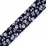 Pro Háčkování Šikmý proužek bavlněný 20 mm květy tmavě modrý – Zboží Dáma