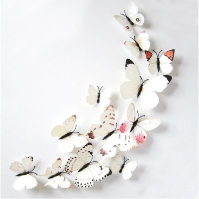 Živá Zeď Barevní 3D Motýlci Bílí 6 - 12 cm – Zboží Mobilmania