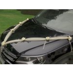 PartyDeco Šerpa na svatební auto vanilla ivory se saténovými kvítky růží – Sleviste.cz