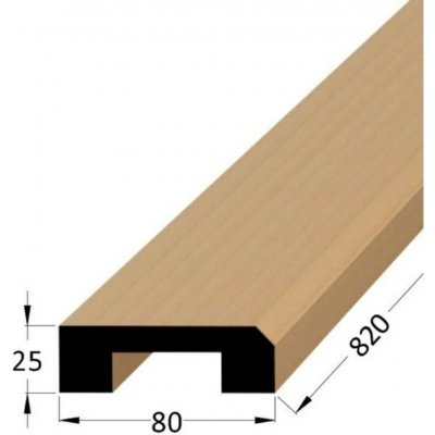 Dveřní práh s drážkou - O BK 800x80 x 25 – Sleviste.cz
