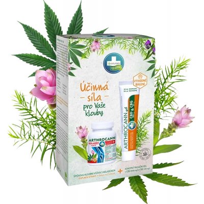 Annabis Arthrocann Collagen Omega 3-6 Forte 60 tablet + Arthrocann gel z konopí s koloidním stříbrem na klouby svaly šlachy 75 ml – Hledejceny.cz