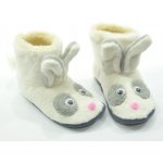 Vlněné bačkory KRÁLÍK z ovčí vlny Merino zvířecí motiv s eko kožešinou – Hledejceny.cz