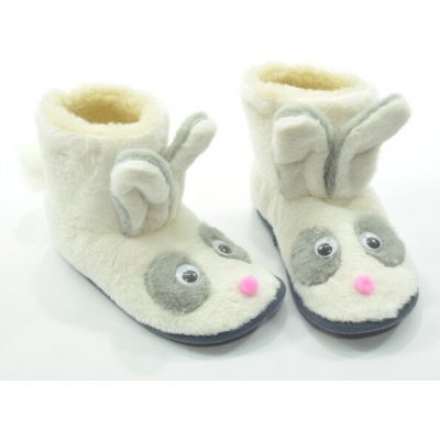 Vlněné bačkory KRÁLÍK z ovčí vlny Merino zvířecí motiv s eko kožešinou – Hledejceny.cz