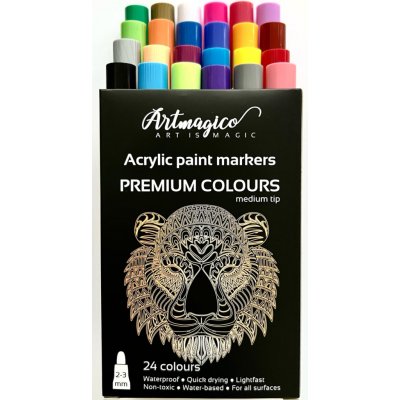 Artmagico akrylový popisovač 2 mm 24 ks 80081 – Zboží Dáma