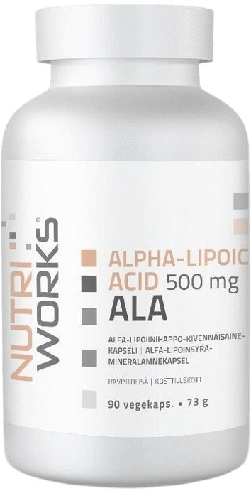 NutriWorks Alpha Lipoic Acid 500mg 90 kapslí