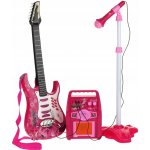 Kruzzel 22407 Dětská rocková elektrická kytara a zesilovač a mikrofon růžová – Hledejceny.cz