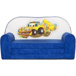 MAXMAX Dětská rozkládací MINI pohovka BAGR modrá – Zboží Dáma