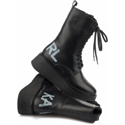 Karl Lagerfeld kožené kotníkové boty Zephyr dámské na platformě černá –  Zboží Dáma