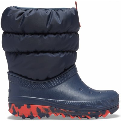 Crocs dětské zimní boty Classic Neo Puff tmavě modrá