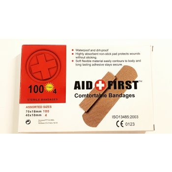 AID First odolná náplast s polštářkem 100 + 4 ks