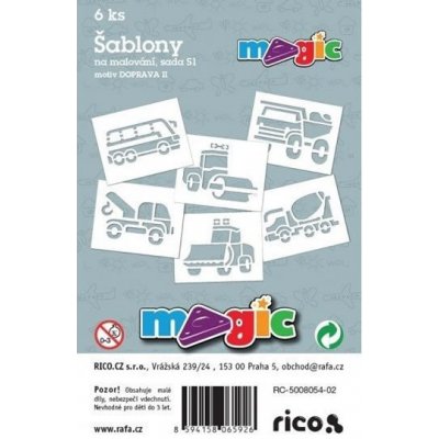 Papírové šablony sada S1 DOPRAVA II – Zboží Dáma