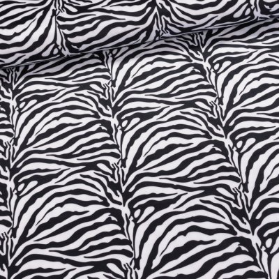 Potahová / dekorační látka semiš 3086/1, ZEBRA, černo-bílá, š.150cm (látka v metráži)