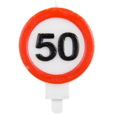 Folat Narozeninová svíčka číslo 50 dopravní značka – Zboží Dáma