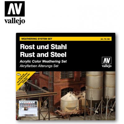 Vallejo Model Color Set 70150 Rust and Steel + 2 štětce 9x17 ml – Hledejceny.cz