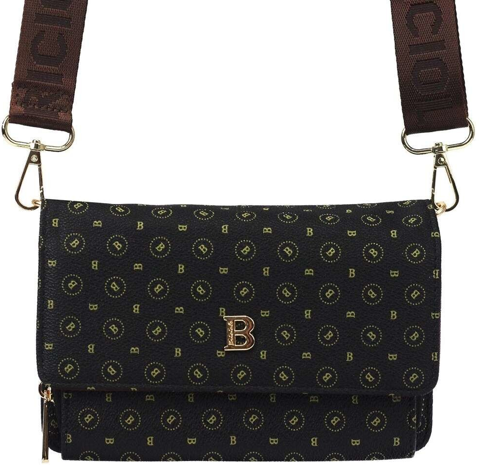 Briciole dámská Eko-Kožená taška 4150 Černo-Hnědá crossbody Podle Ramie Ze Zlatými Okovy