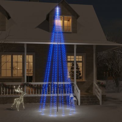 zahrada-XL Vánoční stromek na stožár 732 modrých LED diod 500 cm
