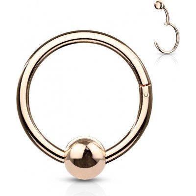 Šperky4U piercing segment kruh s kuličkou růžové zlato K1040RD-1210 – Zboží Mobilmania