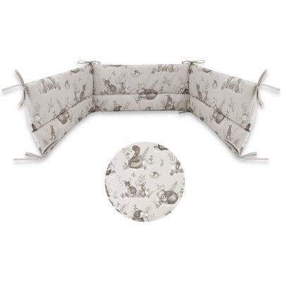 Miminu Bavlněný mantinel do postýlky Lesní zvířátka béžová – Zboží Dáma