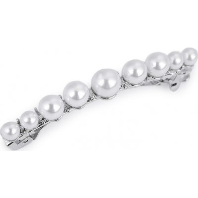 Francouzská spona do vlasů s perlami Varianta: 3 perlová, Balení: 12 ks – Zboží Mobilmania