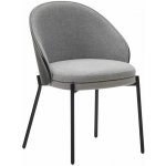 Kave Home Šedá látková židle Eamy s černým dřevěným opěradlem – Sleviste.cz