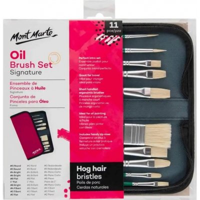 MontMarte Mont Marte sada štětců white bristle 10 ks, pouzdro na zip – Zboží Dáma