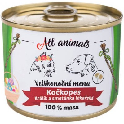 All Animals KOČKOPES Velikonoční menu králík+smetánka 200 g – Sleviste.cz