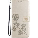VSECHNONAMOBIL 130371 ART RŮŽE Peněženkový obal pro Honor 400 Smart 5G / Honor X7d zlatý – Zboží Živě